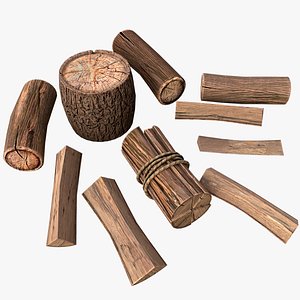 3D Firewood and Logs Set