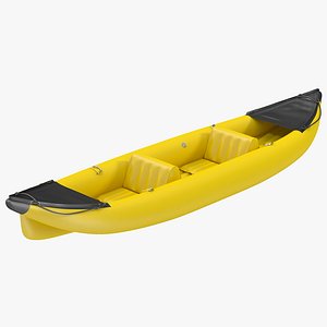 kayak 3 yellow modeled 3d 3ds
