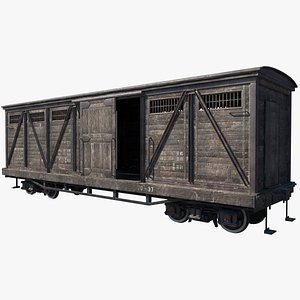 3D Wooden Train Wagon