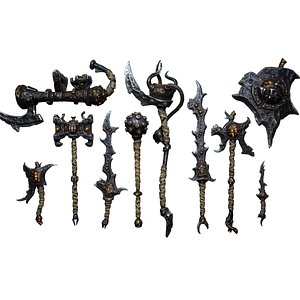 Fantasy brute weapon collection 3D model
