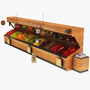 3D fruit vegatables display stand model