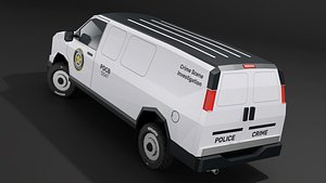 3D Police Crime Investigation Van Low-poly 3D Model