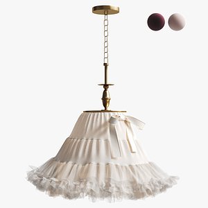 Pendant lamp with a lush fabric lampshade model