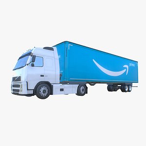 3D Volvo FH-12 Amazon Prime Semi-Trailer Truck