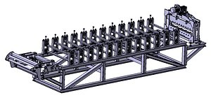 3D Metal Deck and Roofing Sheet Roll Forming Machine 3D CAD Model