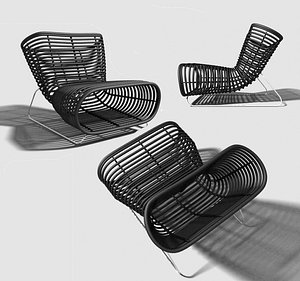 3d model modern chair cora armchair