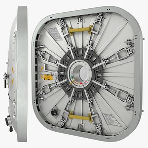 ISS Space Station Pressure Hatch Silver 3D model