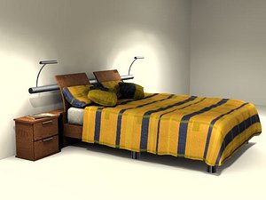 queen bed 3d max