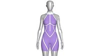 Girls Sleeveless Bodysuit With Contour Piping