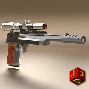 desert eagle pistol optical 3d model