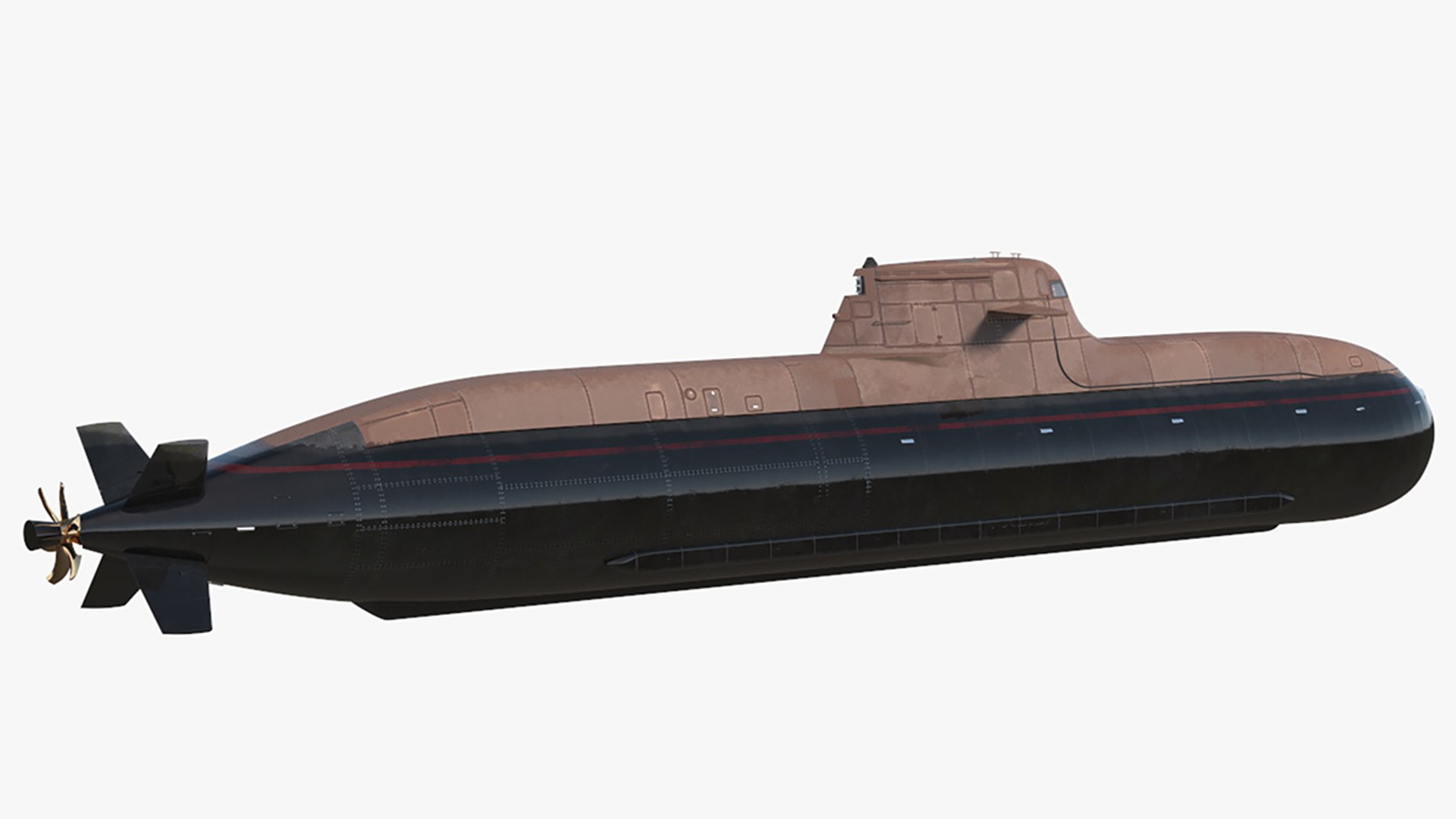 Diesel Submarine HDW Class 212A Half Wet Rigged for Cinema 4D 3D model preview