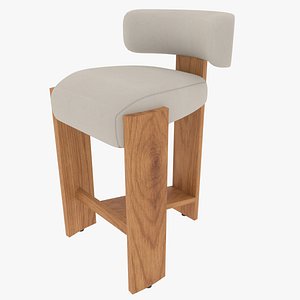Modern Wooden Bar Stool Archviz Game Asset Interior Rendering