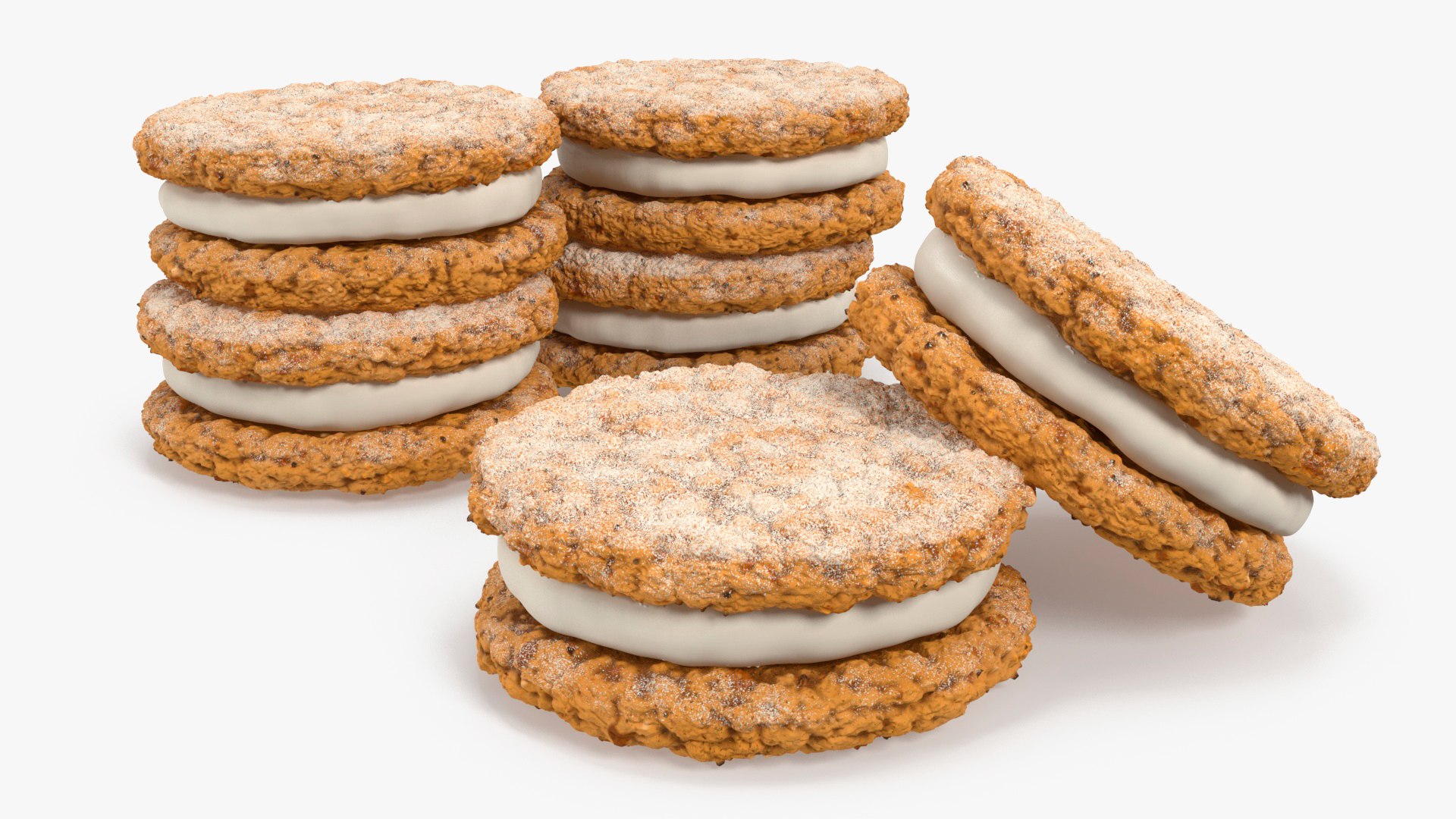 Oatmeal Sandwich Cookies With Filling 3D model preview