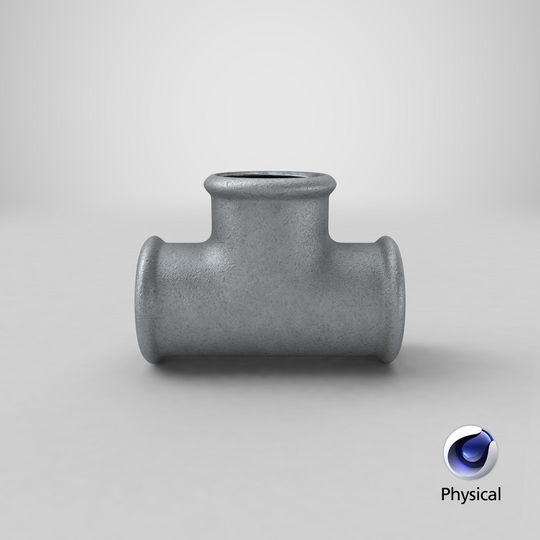 Galvanized steel pipe fitting 3D model TurboSquid 1235592