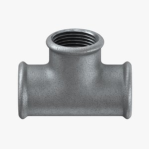 galvanized steel pipe fitting 3D model