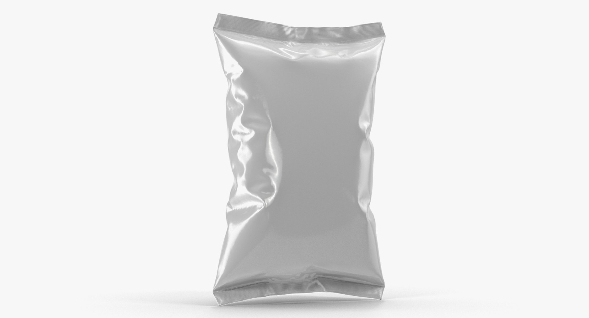White Blank Plastic foil Food Package 3D model preview