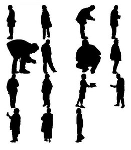 3d people silhouettes model