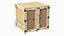 Caisse d'expédition carrée en bois à double porte