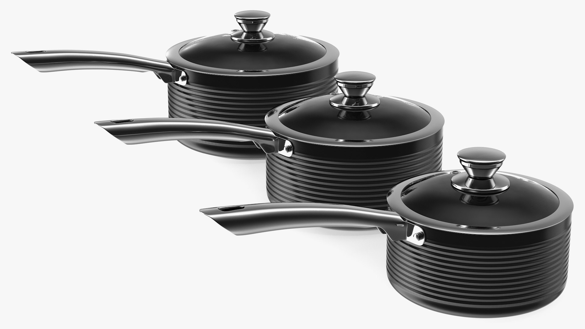 Saucepan Set Generic 3D model preview