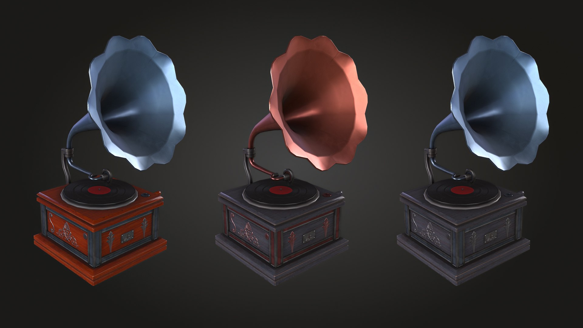 Gramophone model https://p.turbosquid.com/ts-thumb/TZ/nQcJ3E/Ap/img_4/jpg/1742415167/1920x1080/fit_q87/bc0140702ffe15e087152b530e7d2e2e53106ef4/img_4.jpg