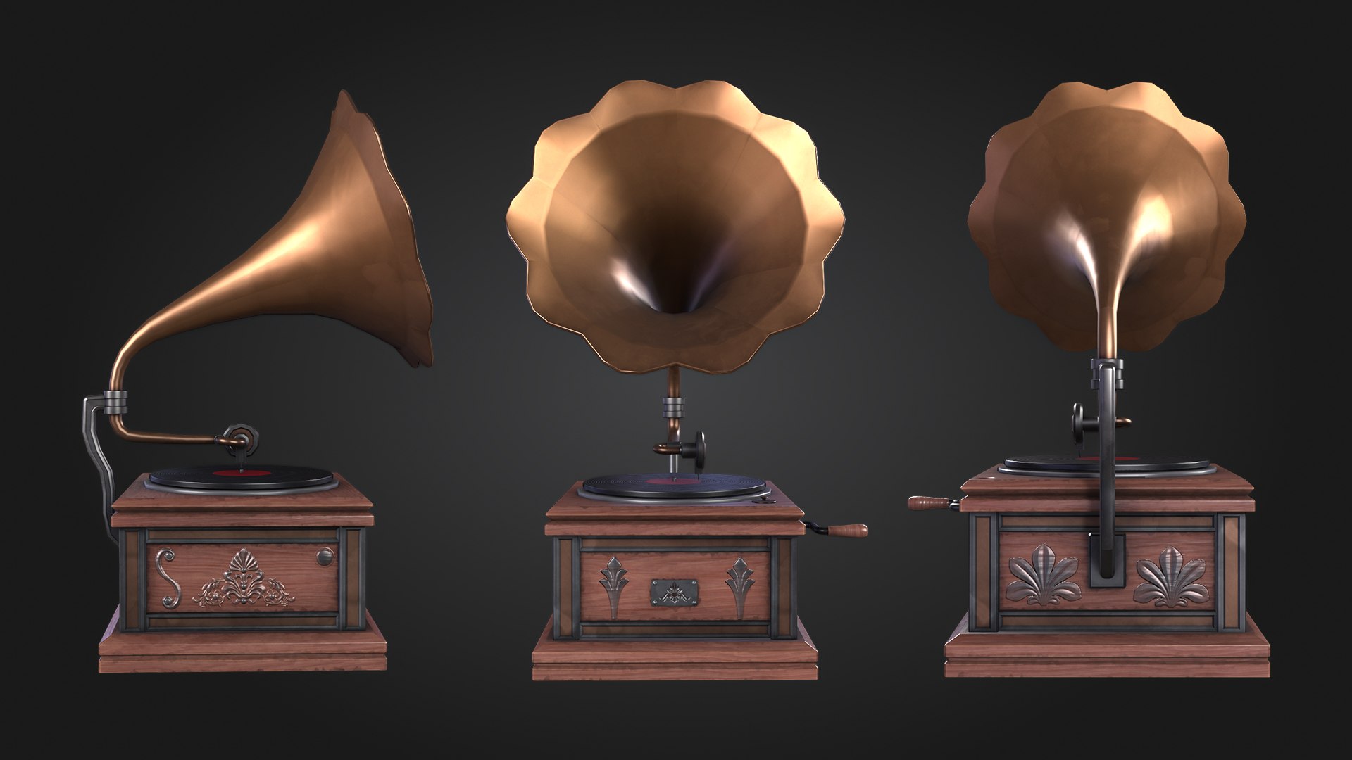 Gramophone model https://p.turbosquid.com/ts-thumb/TZ/nQcJ3E/GP/img_7/jpg/1742415168/1920x1080/fit_q87/e4df671bcfb34d5ac5cc5e3cca756bc40418d9d1/img_7.jpg
