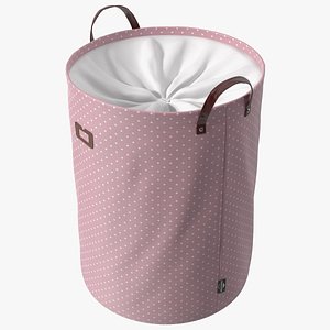 3D Laundry Basket with Lid Pink