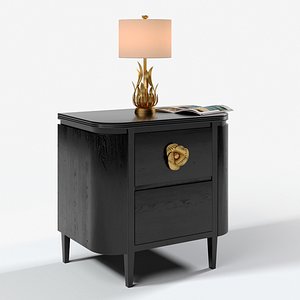 BRIALLEN NIGHTSTAND and LONGLEAF TABLE LAMP Currey and Company