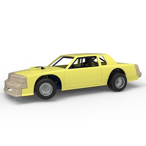 Vintage Dirt late model race car while turning Scale 1 to 25 3D model