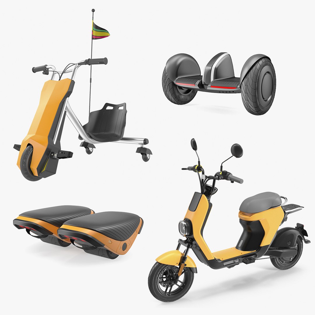 Electric Self Driving Vehicles Collection 3D model preview