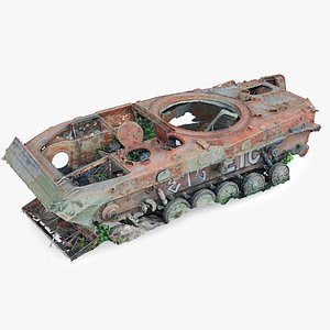 Burned Military Tracked Vehicle Wreck