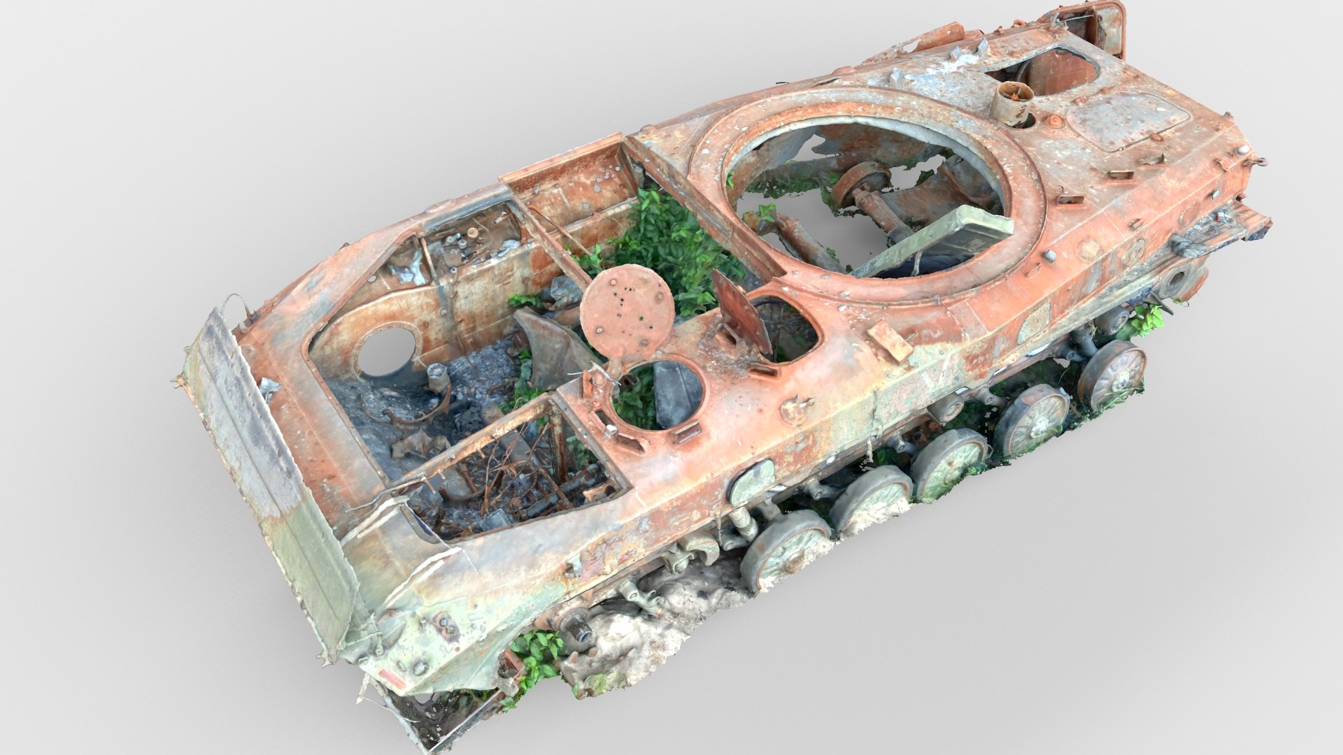 Burned Military Tracked Vehicle Wreck 3D Model - TurboSquid 2079799