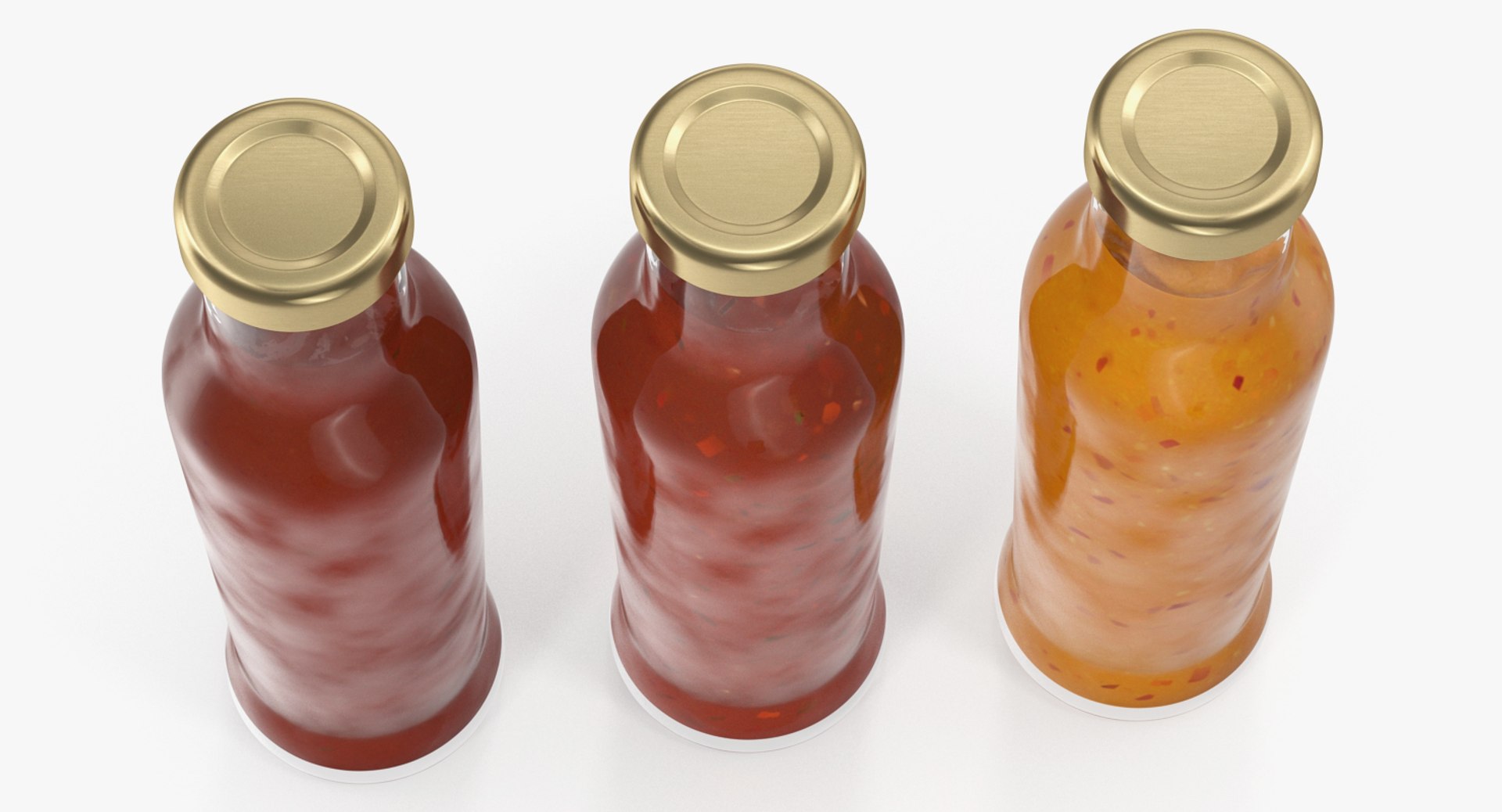 3D barbecue sauces bottles model TurboSquid 1293459