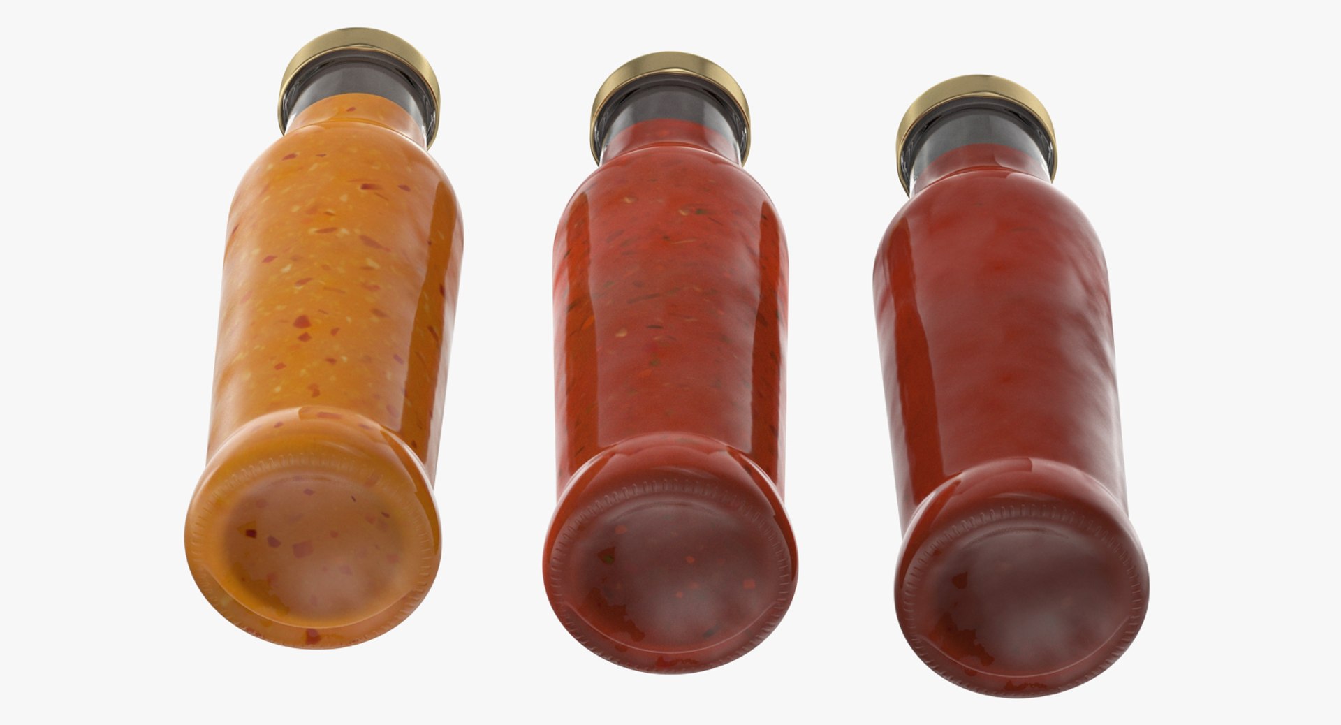 3D barbecue sauces bottles model TurboSquid 1293459