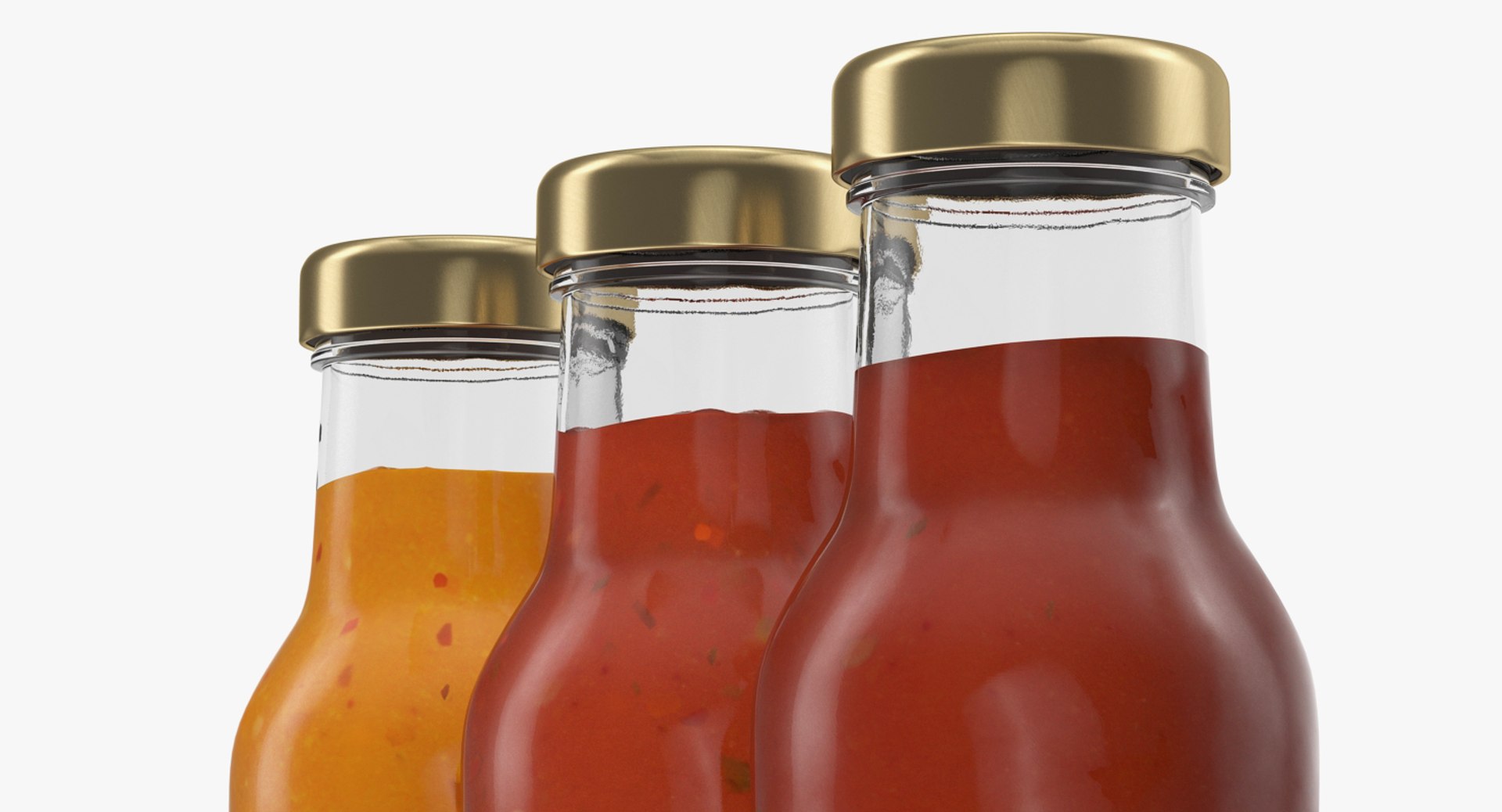 3D barbecue sauces bottles model TurboSquid 1293459