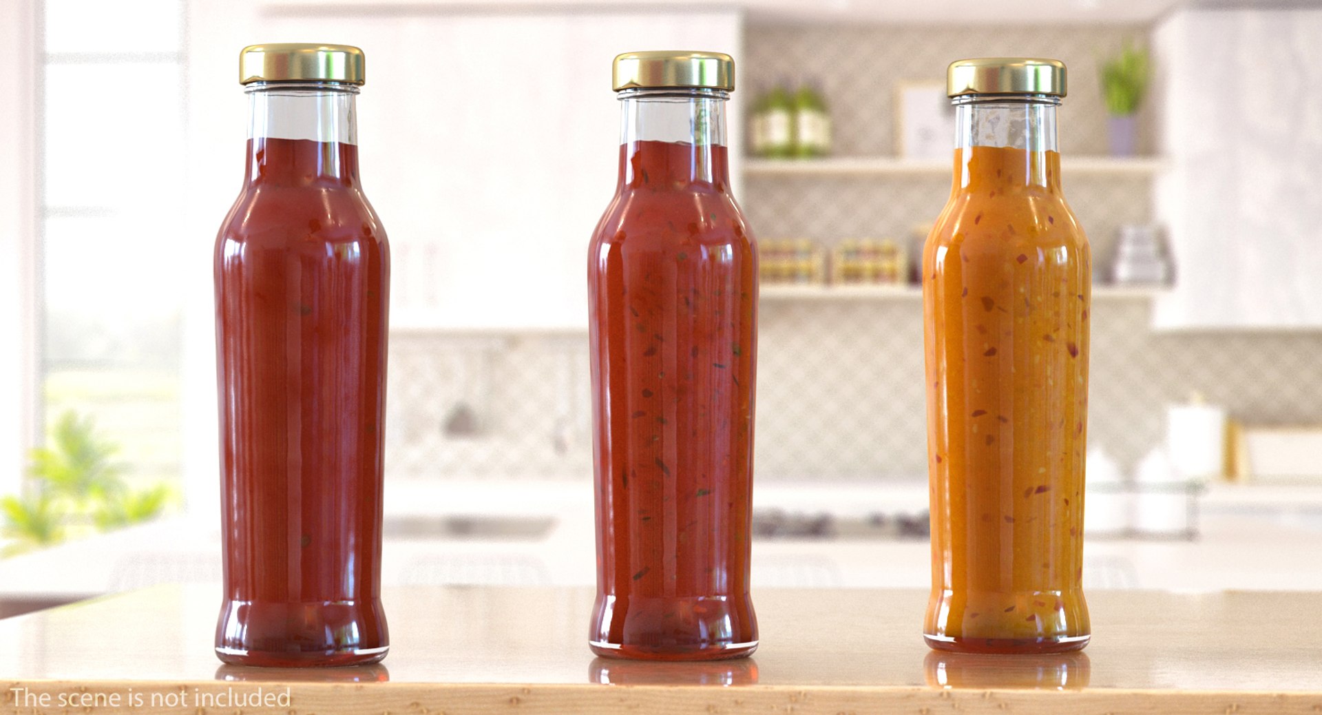 3D barbecue sauces bottles model TurboSquid 1293459