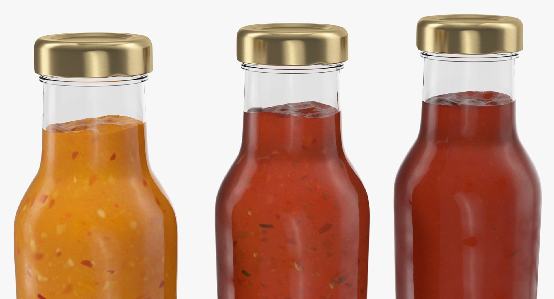 3D barbecue sauces bottles model TurboSquid 1293459