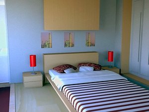 bedroom furnished 3d model