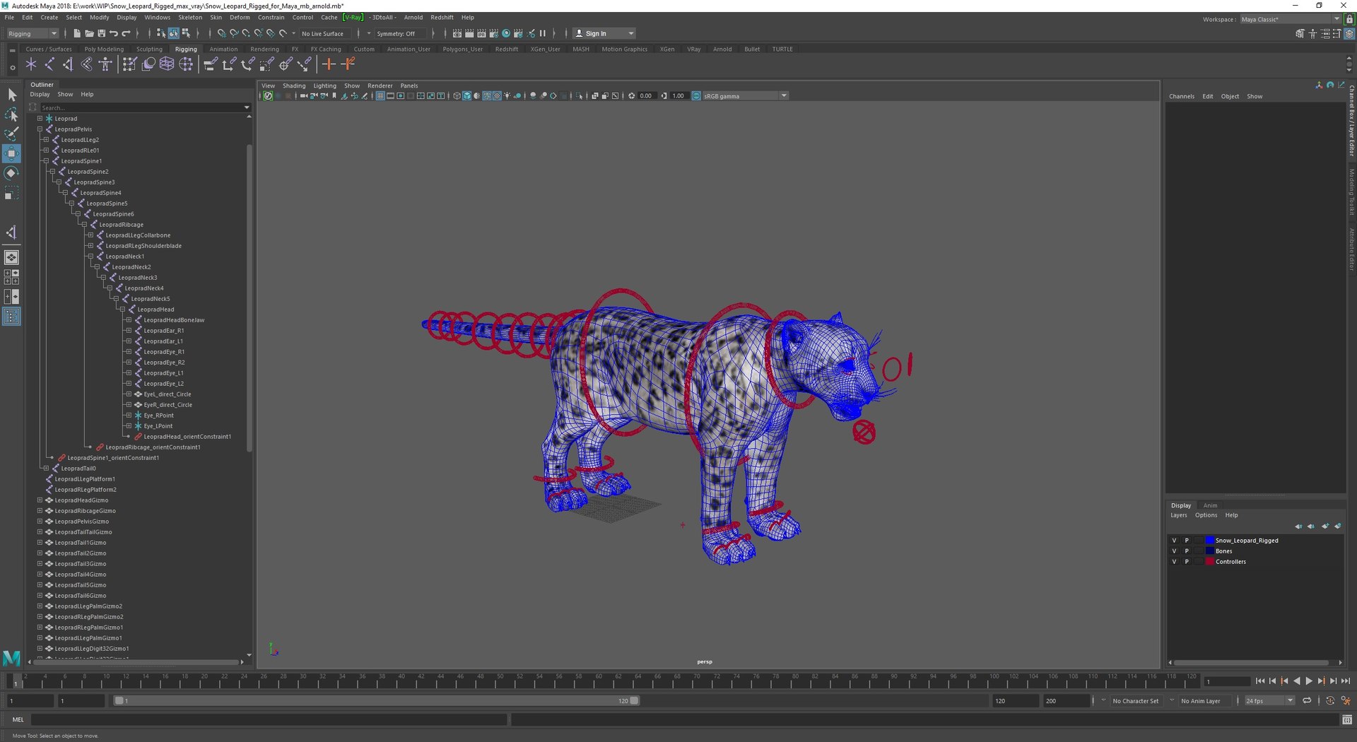 Snow Leopard Rigged For Maya 3D Model - TurboSquid 2381684