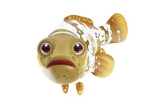 malabar grouper fish toon 3D model