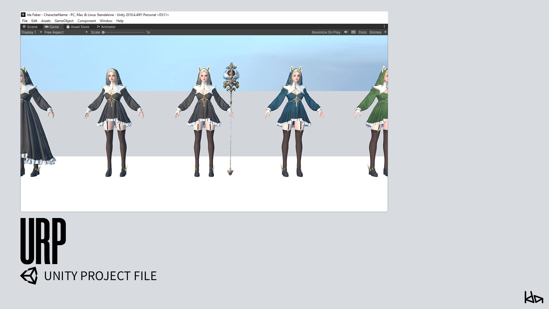 3D Priestess Girl - Game Ready Low-poly 3D model https://p.turbosquid.com/ts-thumb/Ta/3ZnFrV/Sy/unity_urp01/png/1693205810/1920x1080/fit_q87/63b05b076ae0aef0e9cabfab48929147ce4b576a/unity_urp01.jpg