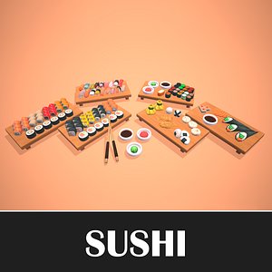 3D model Sushi - Stylized Food Pack