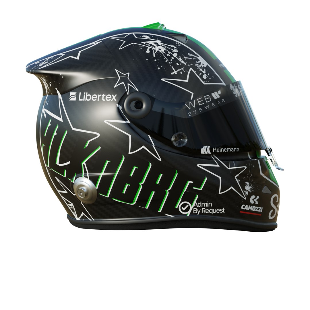 F1 Nico Hulkenberg Helmet 2025 model https://p.turbosquid.com/ts-thumb/Ta/8dXYso/hT/6/png/1743167607/1920x1080/fit_q87/837cb3182c661e92032fc8e516efdfec59945c85/6.jpg