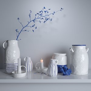 3D ceramic set godtagbart model