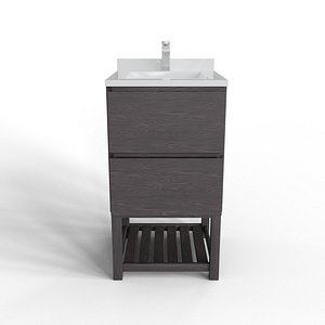 3D Modern Bathroom Cabinet With Top  Sink