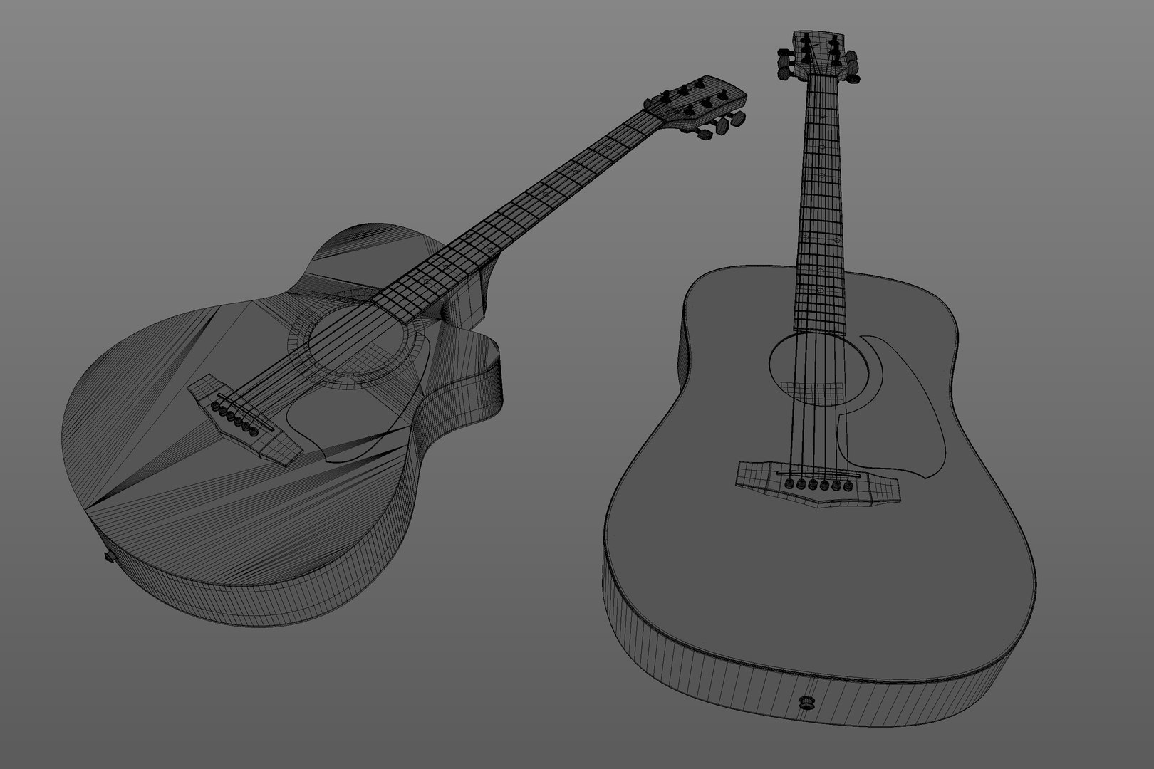 3D Classic Acoustic Guitars Model - TurboSquid 2234047