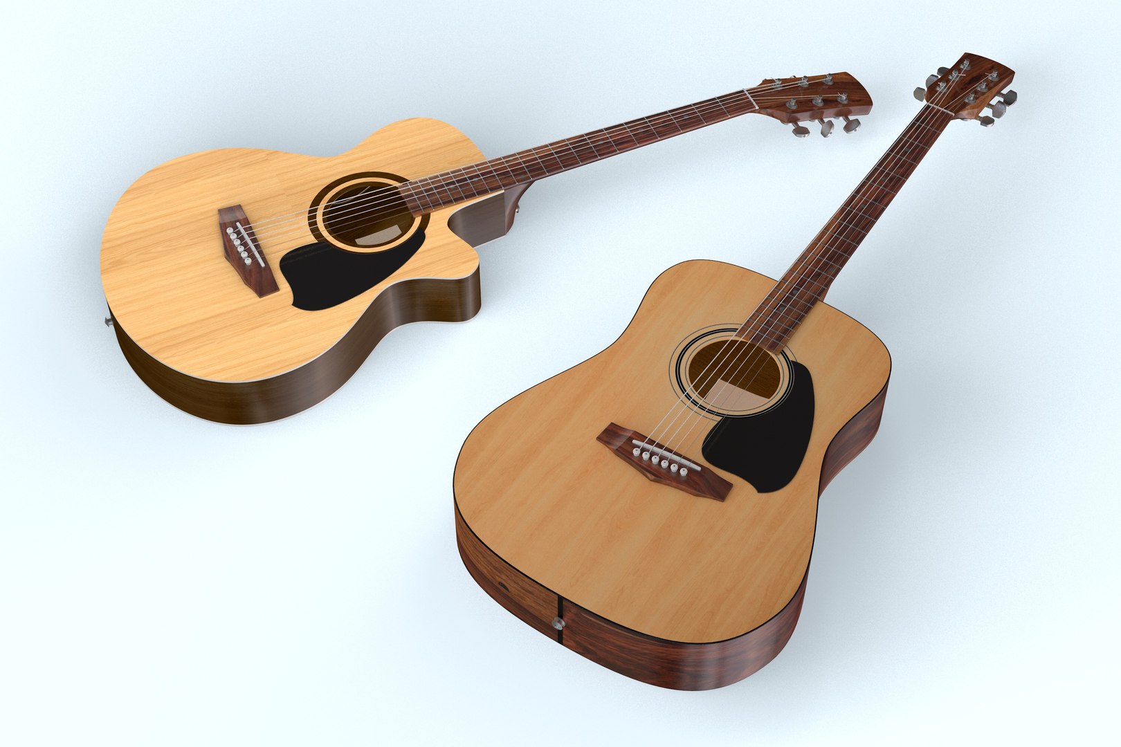 3D Classic Acoustic Guitars Model - TurboSquid 2234047