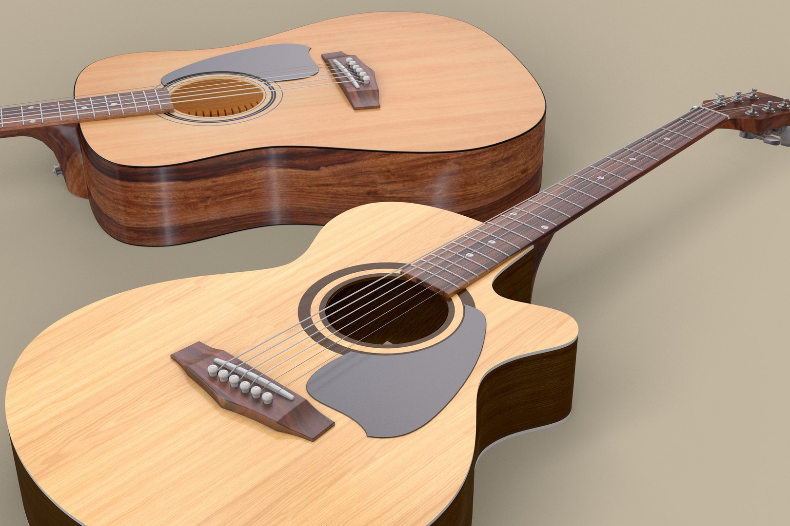 3D Classic Acoustic Guitars Model - TurboSquid 2234047