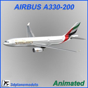 airbus a330-200 aircraft landing 3d model