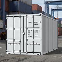20 ft ISO Container White Game Ready