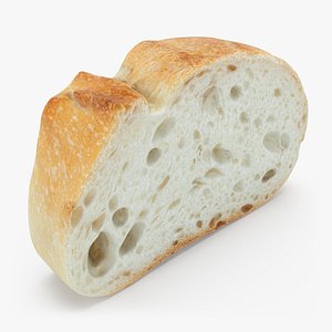 Batard Bread Slice 02 3D model